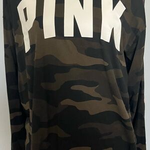 PINK Victoria's Secret Olive Green Logo Top